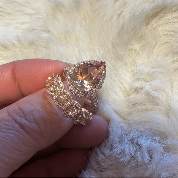 house of david Jewelry - 14k morganite wedding ring set